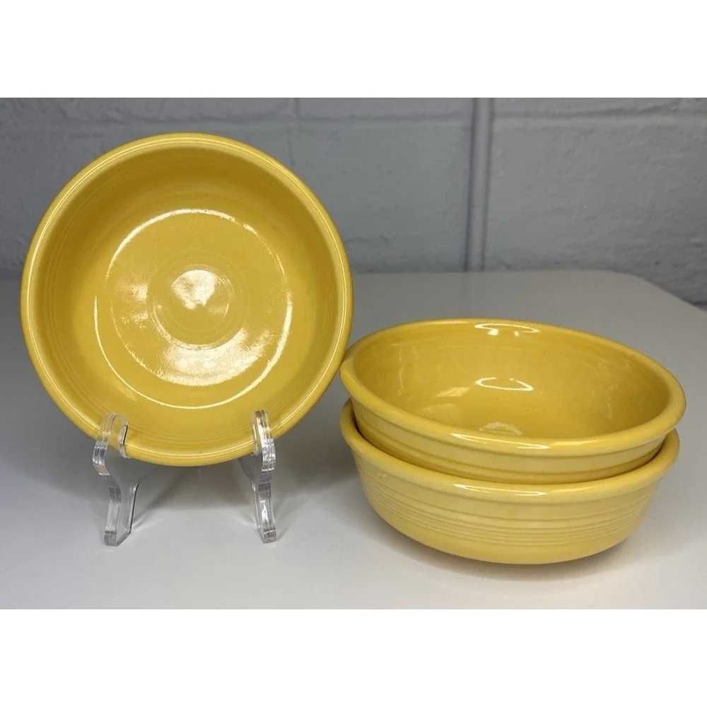 Set Of 3 Fiestaware Original Vintage Yellow (1936-1969) - 5.5